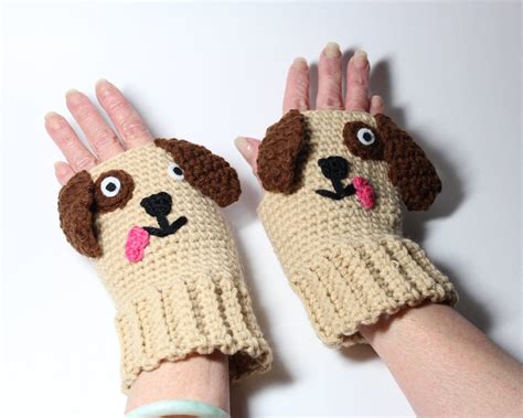 Animal Fingerless Gloves .